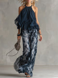 Elisa |Conjunto elegante y ligero con top fluido y pantalones de pierna ancha.